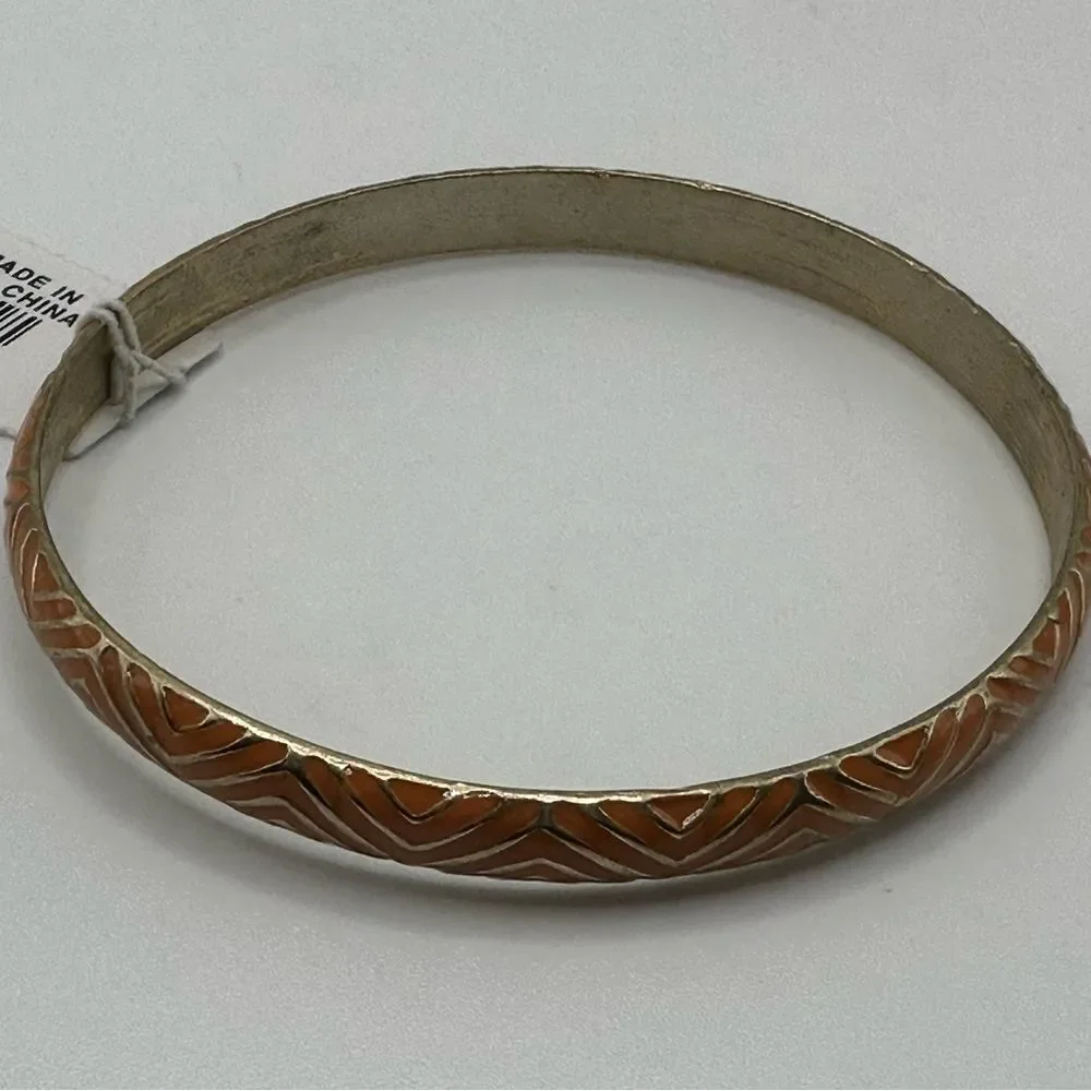 J. Crew Orange and Gold Bangle Bracelet